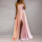 Robe Longue Bustier avec Fente pour Femme | Élégante