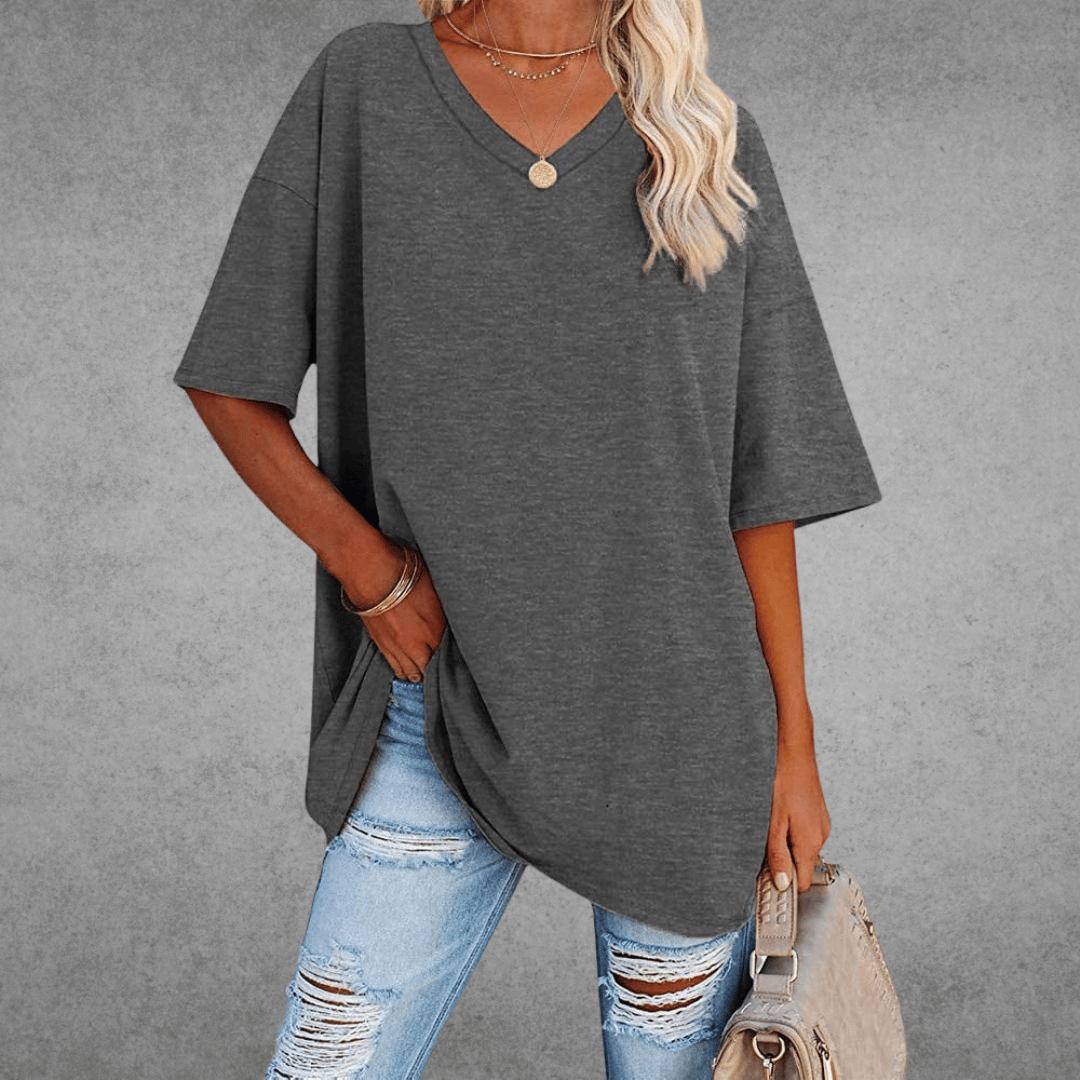Tirenta - T-shirt oversize Lisa à encolure en V