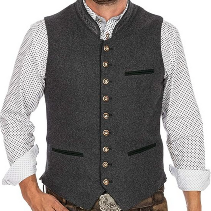 Armando | Gilet traditionnel élégant pour homme  | Gris