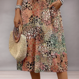 Robe ample pour femmes à motifs vifs | Au genou