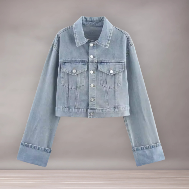 Ensemble Veste Courte en Jean et Jean Large Femme | Décontracté Stylé