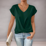 Blouse femme col V avec nœud torsadé | Décontractée