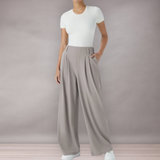 Pantalon Femme Taille Haute à Jambe Large | Coupe Décontractée