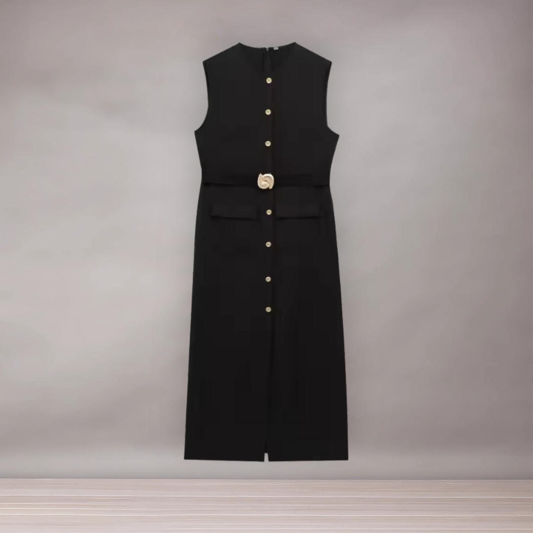 Sukienka midi bez rękawów damska | Elegancki, wyregulowany