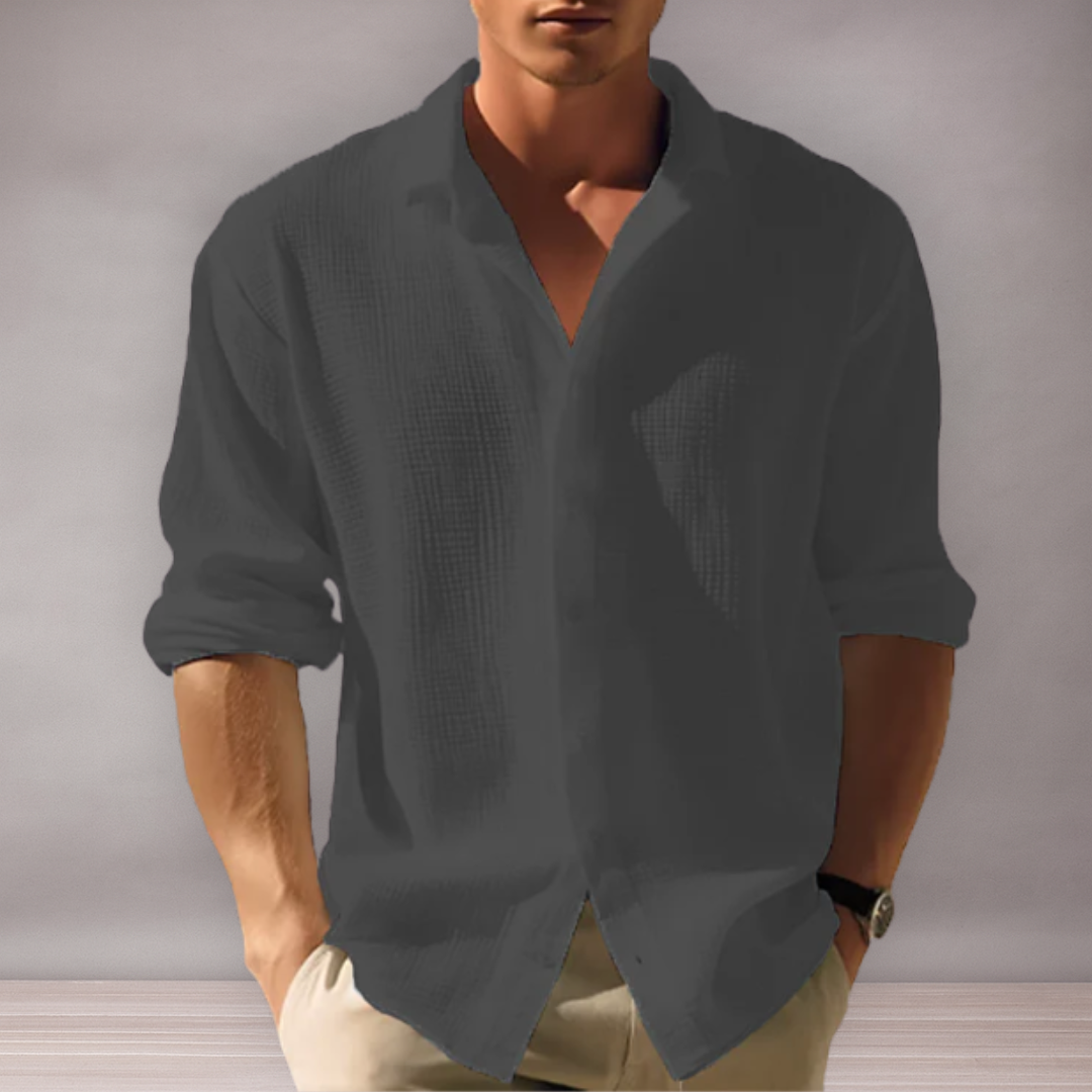 Related linen shirt for men with buttons | Casual cut