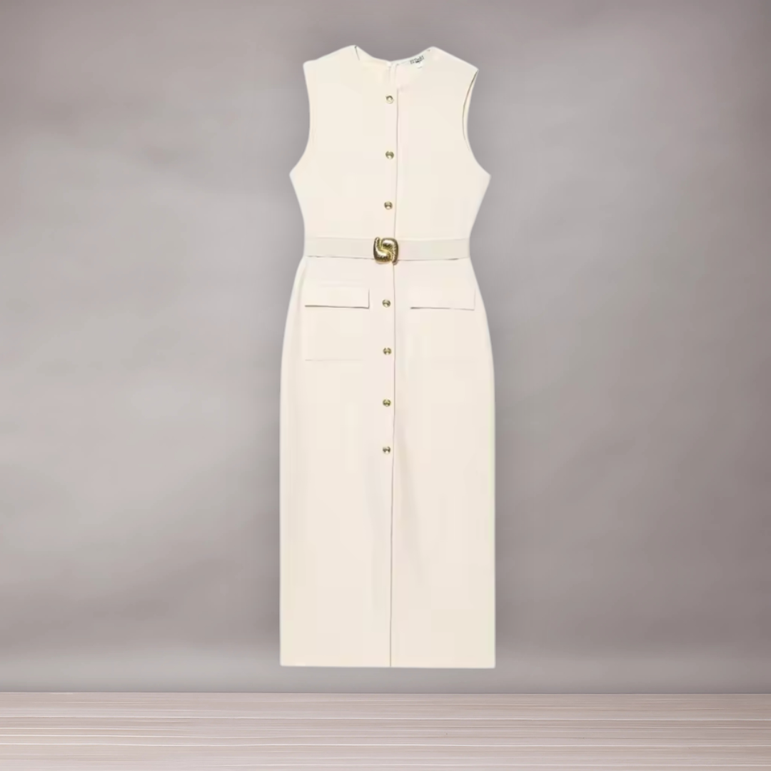 Sukienka midi bez rękawów damska | Elegancki, wyregulowany