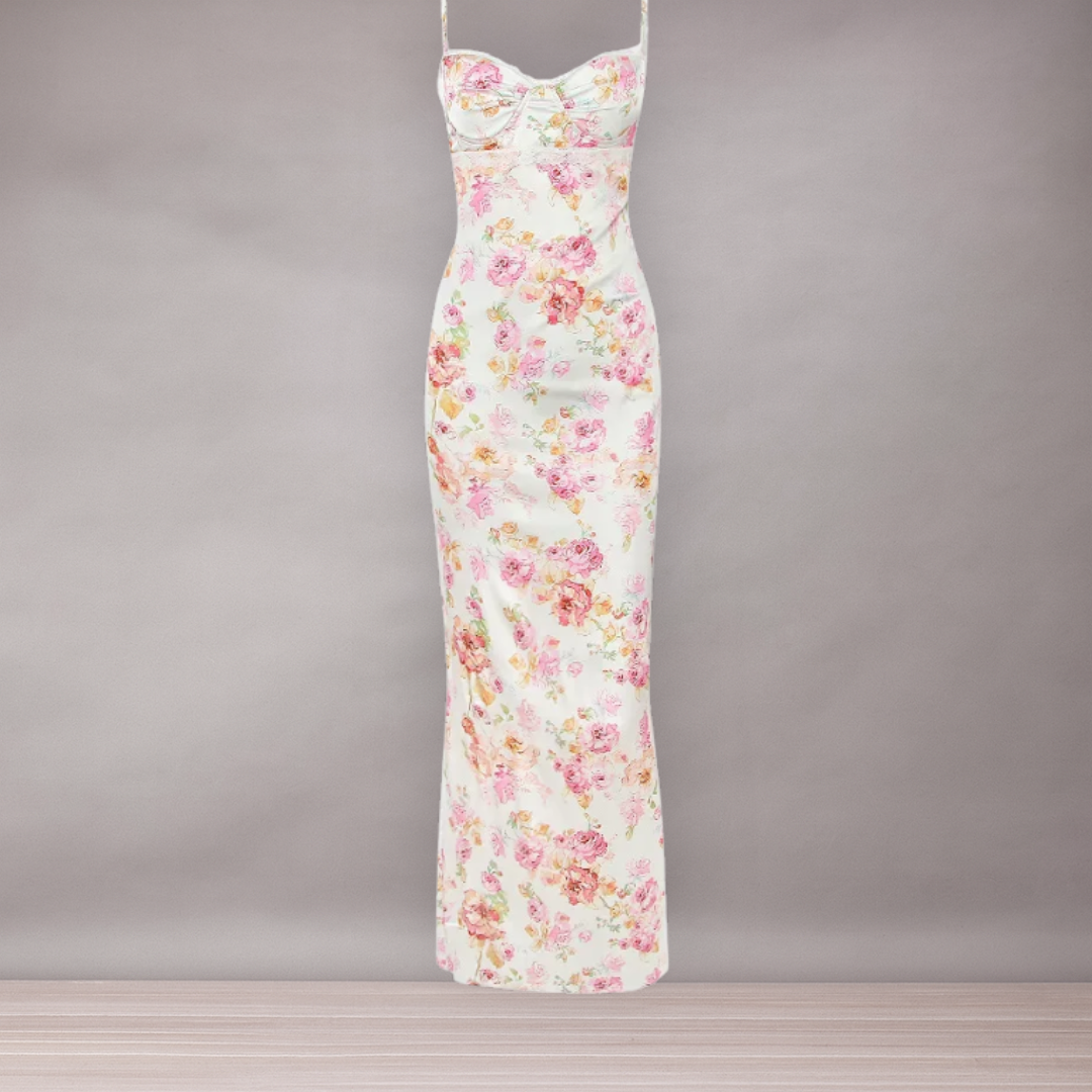 Długa sukienka w kwiecistej sukience dla kobiet | Elegancki