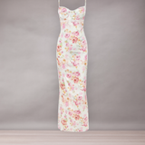 Robe Longue Ajustée Imprimée Florale pour Femme | Élégante