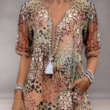 Robe ample pour femmes à motifs vifs | Au genou