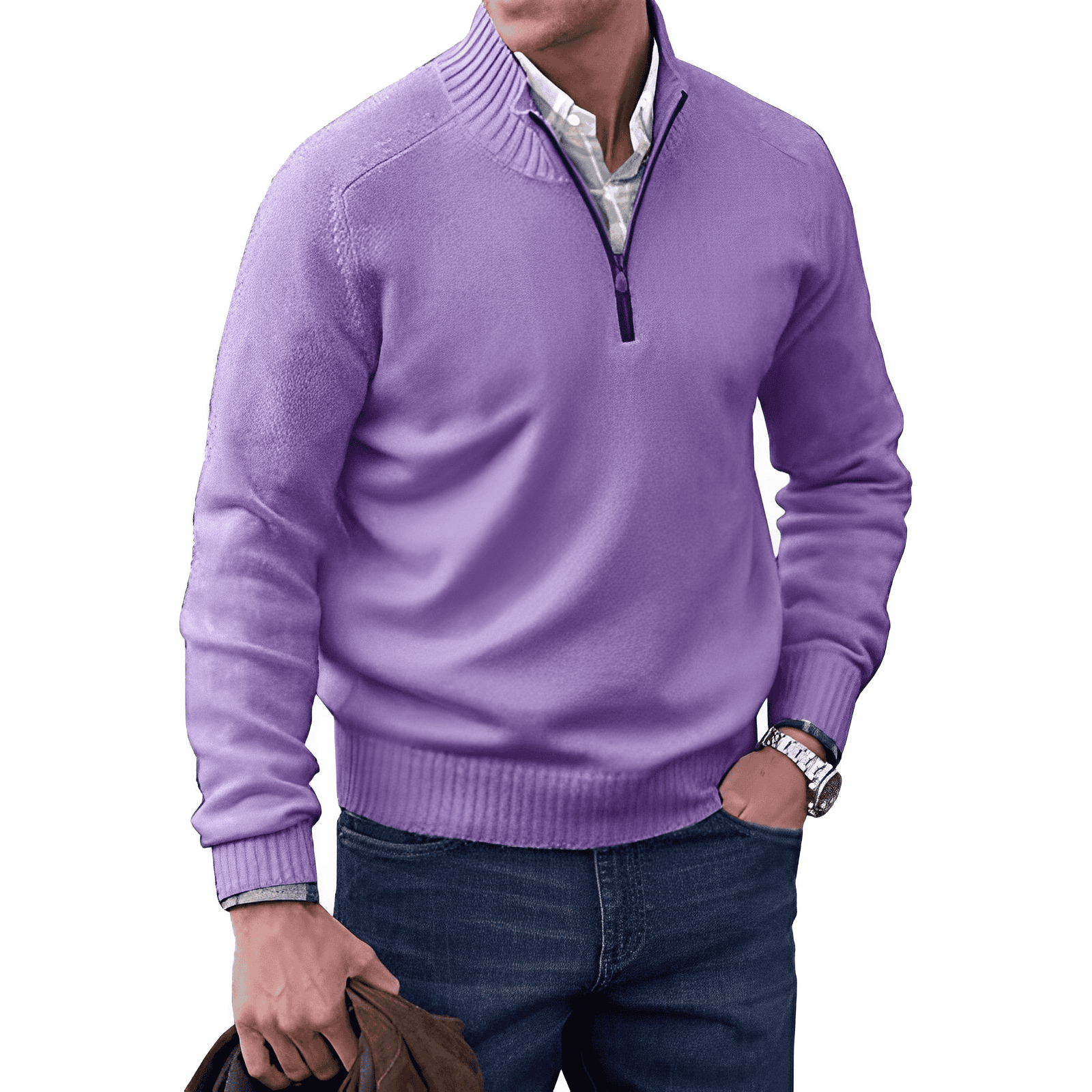 Pull à manches longues pour hommes | Col rond