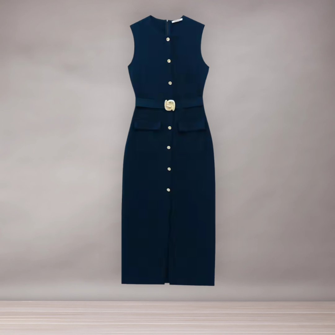 Sukienka midi bez rękawów damska | Elegancki, wyregulowany