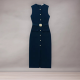 Robe Midi Sans Manches Femme | Élégante Ajustée