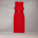 Robe Midi Sans Manches Femme | Élégante Ajustée