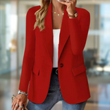 Blazer à boutons sur le devant pour femme | Revers cranté et poches sur le devant