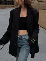 Blazer oversize pour femme | Revers cranté classique