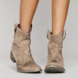Bottes Cheville Cowboy Vintage pour Femme | Talon Bas