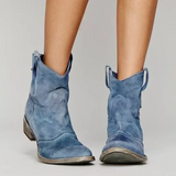 Bottes Cheville Cowboy Vintage pour Femme | Talon Bas