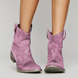 Bottes Cheville Cowboy Vintage pour Femme | Talon Bas