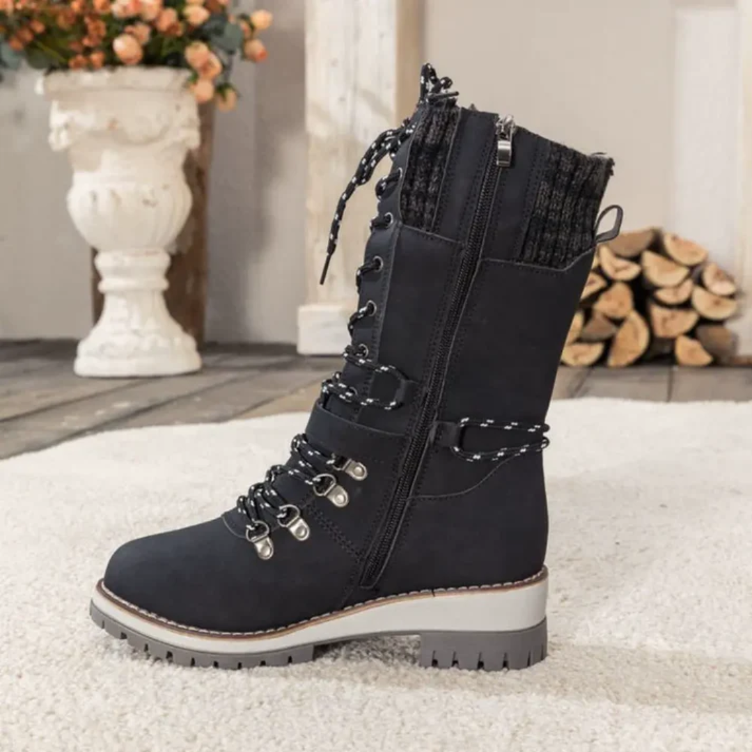 Bottes de Neige pour Femmes | Lacets et Bord Tricoté