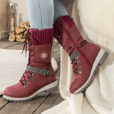 Bottes de Neige pour Femmes | Lacets et Bord Tricoté