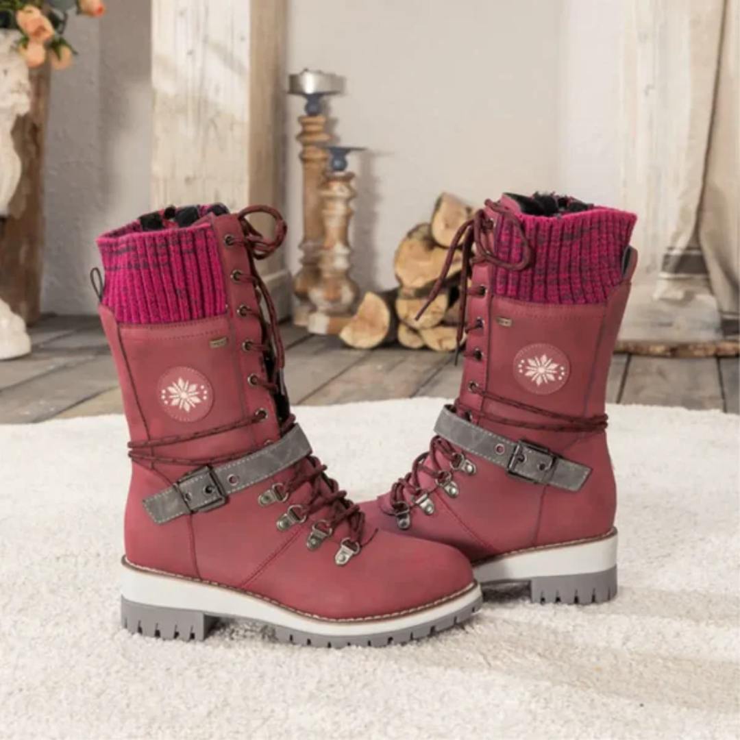 Bottes de Neige pour Femmes | Lacets et Bord Tricoté