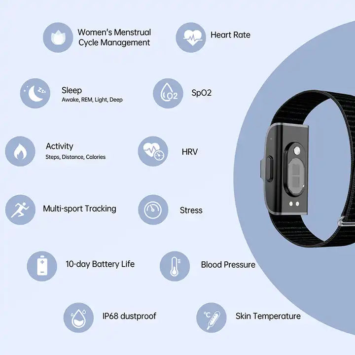 Tracker Fitness - HealthTrak - Compteur de Pas - Moniteur Cardiaque