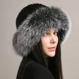 Chapeau - Minkora - Tissu tricoté - Finition en fourrure