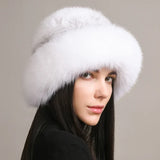 Chapeau - Minkora - Tissu tricoté - Finition en fourrure