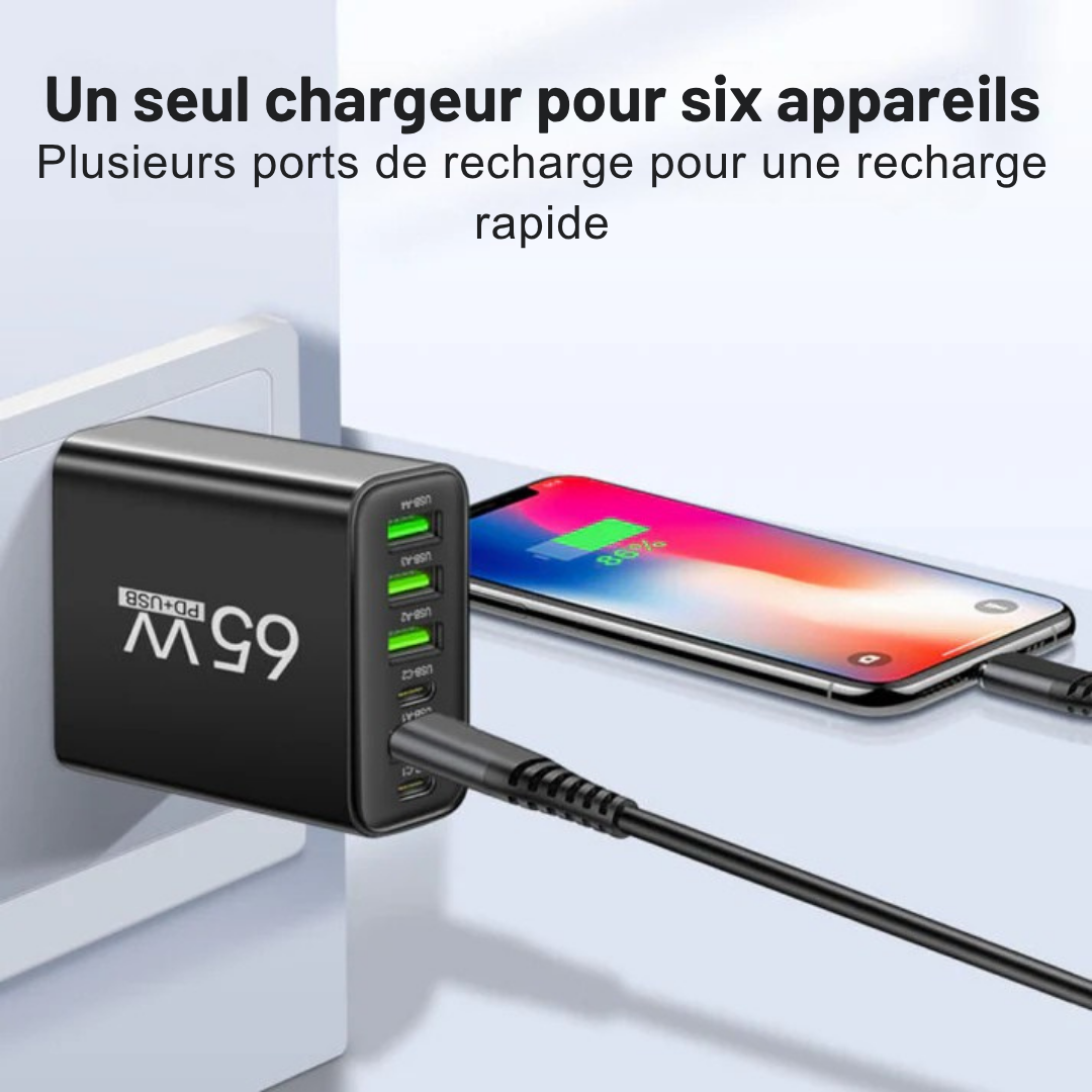 Chargeur - Voltura - 65W - 6 Ports