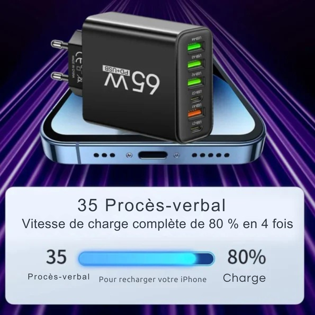 Chargeur - Voltura - 65W - 6 Ports