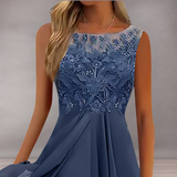 Robe midi élégante pour femmes avec détails en dentelle | Flottante