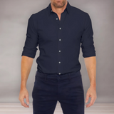 Chemise ajustée à manches longues pour homme | Manches retroussées