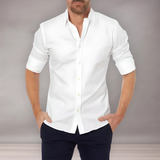 Chemise ajustée à manches longues pour homme | Manches retroussées