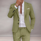 Costume moderne en lin pour homme | lignes droites