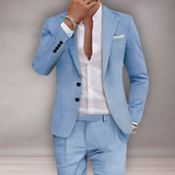 Costume moderne en lin pour homme | lignes droites