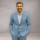 Costume moderne en lin pour homme | lignes droites