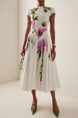 Tirenta - Robe Longue Roses Peintes