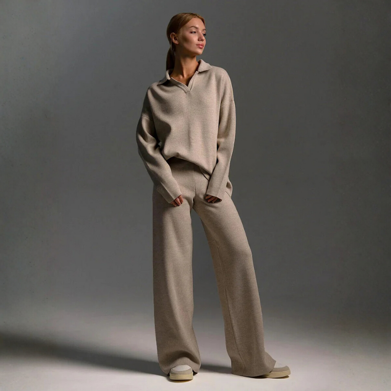 Zestaw damski | Koszulka polo i spodnie z długim rękawem