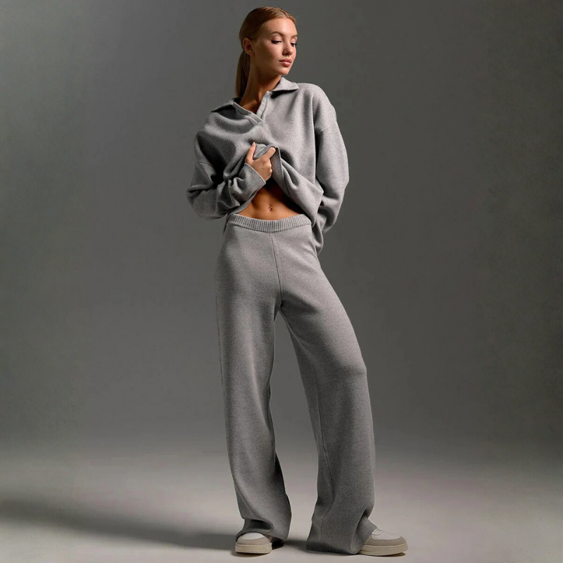 Zestaw damski | Koszulka polo i spodnie z długim rękawem