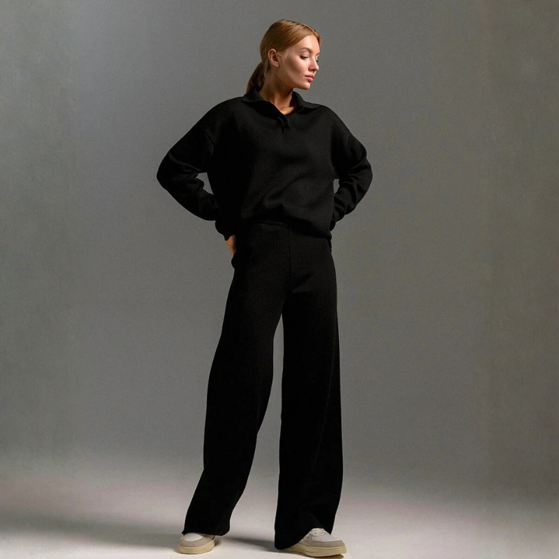 Zestaw damski | Koszulka polo i spodnie z długim rękawem