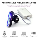 Feu arrière de vélo - LuminaSafe - Rechargeable USB-C - 110 Lumen