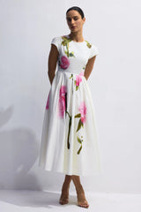 Tirenta - Robe Longue Roses Peintes