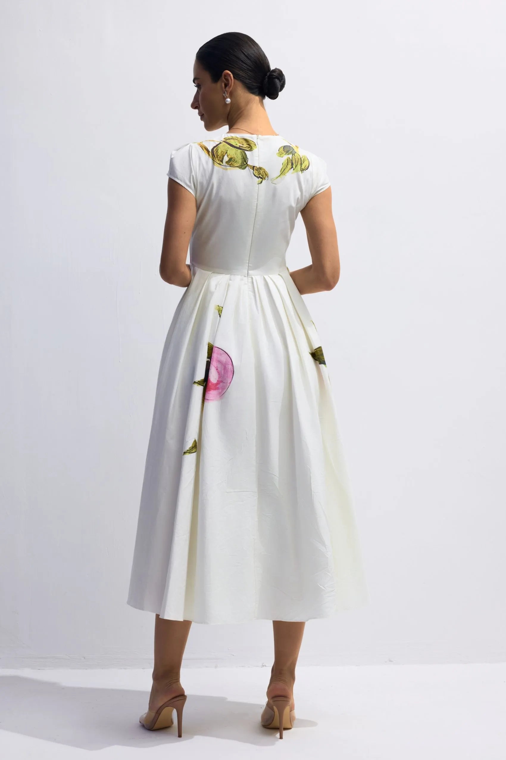 Tirenta - Robe Longue Roses Peintes