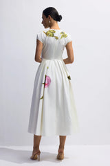 Tirenta - Robe Longue Roses Peintes