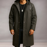 Imperméable long pour hommes | Style à capuche