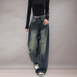 Duża kobieta dżinsy | Zrelaksowany styl streetwearu