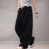 Jean Femme Large | Couture Contrastée