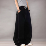 Jean Femme Large | Couture Contrastée