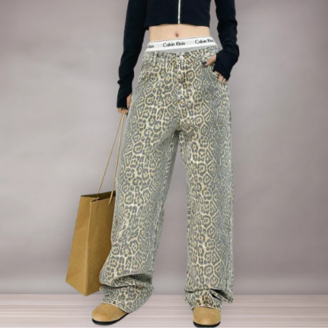Jean à imprimé pour femmes | Coupe taille haute