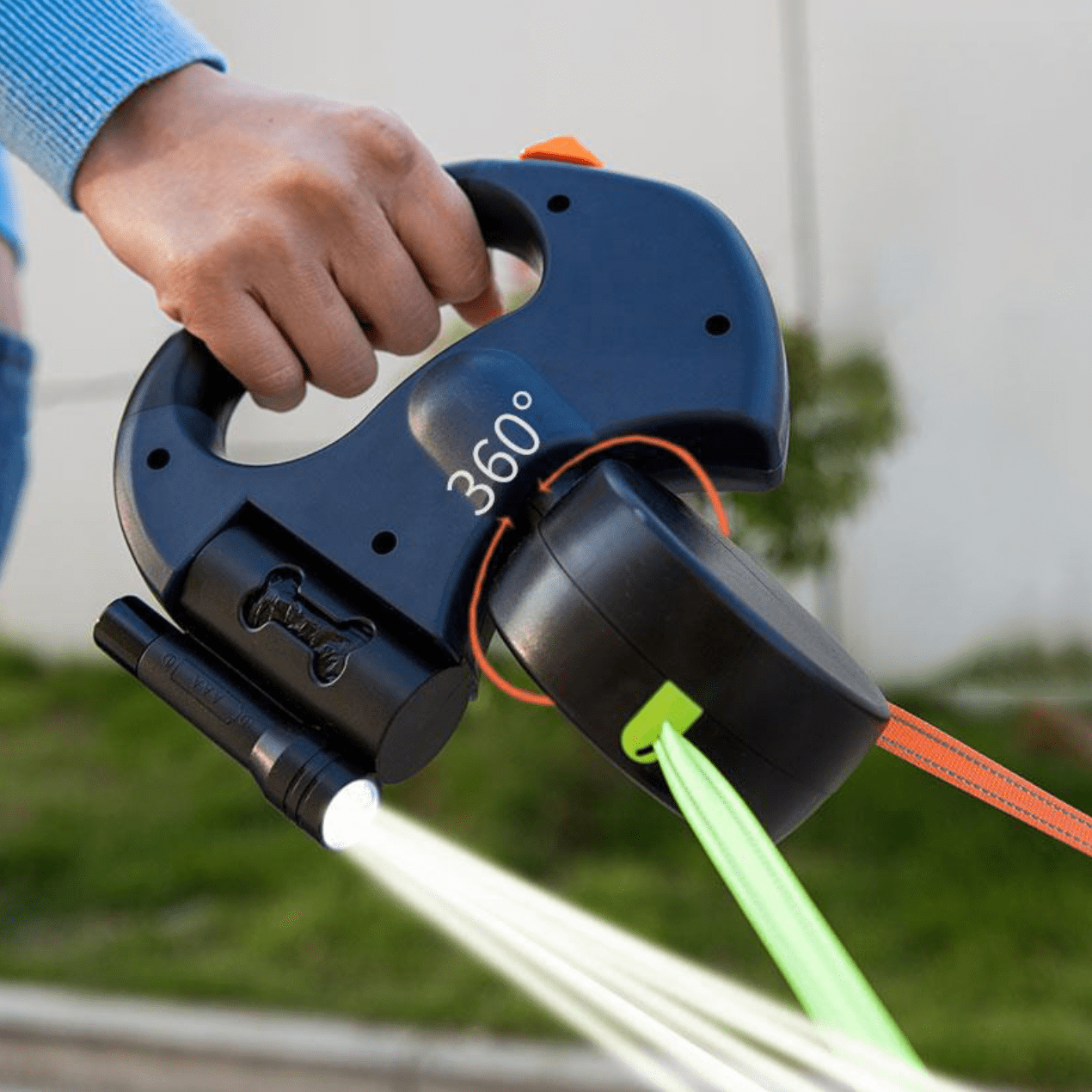 Podwójna smycz dla psów | Zintegrowana lampa